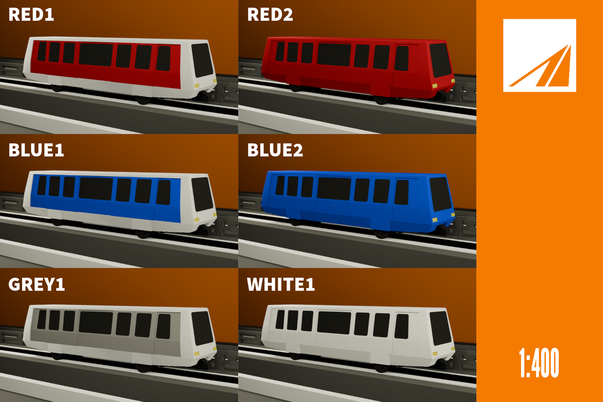 1:400 Automatic People Mover (APM) Train Cars